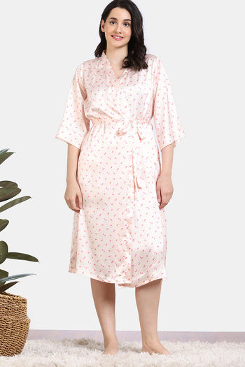 Buy Zivame Silken Promises Woven Robe Mary Rose at Rs.2295